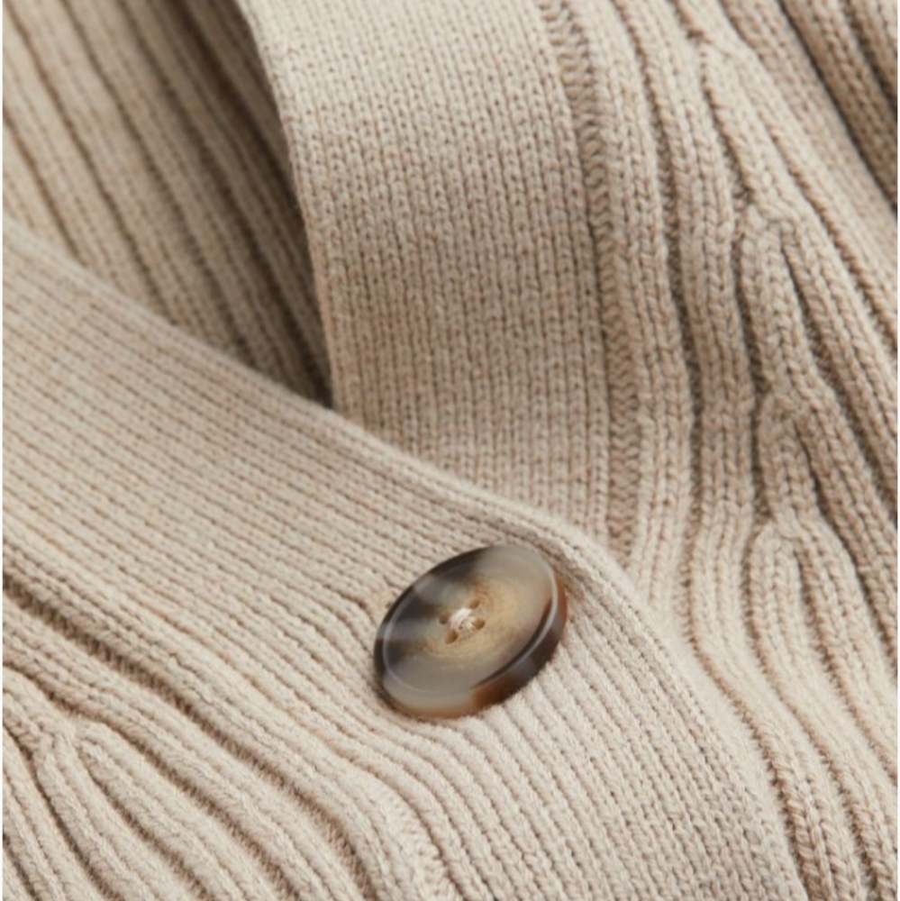 🆕️NWT H&M Rib-knit Cardigan in 'Taupe' - Picture 7 of 12
